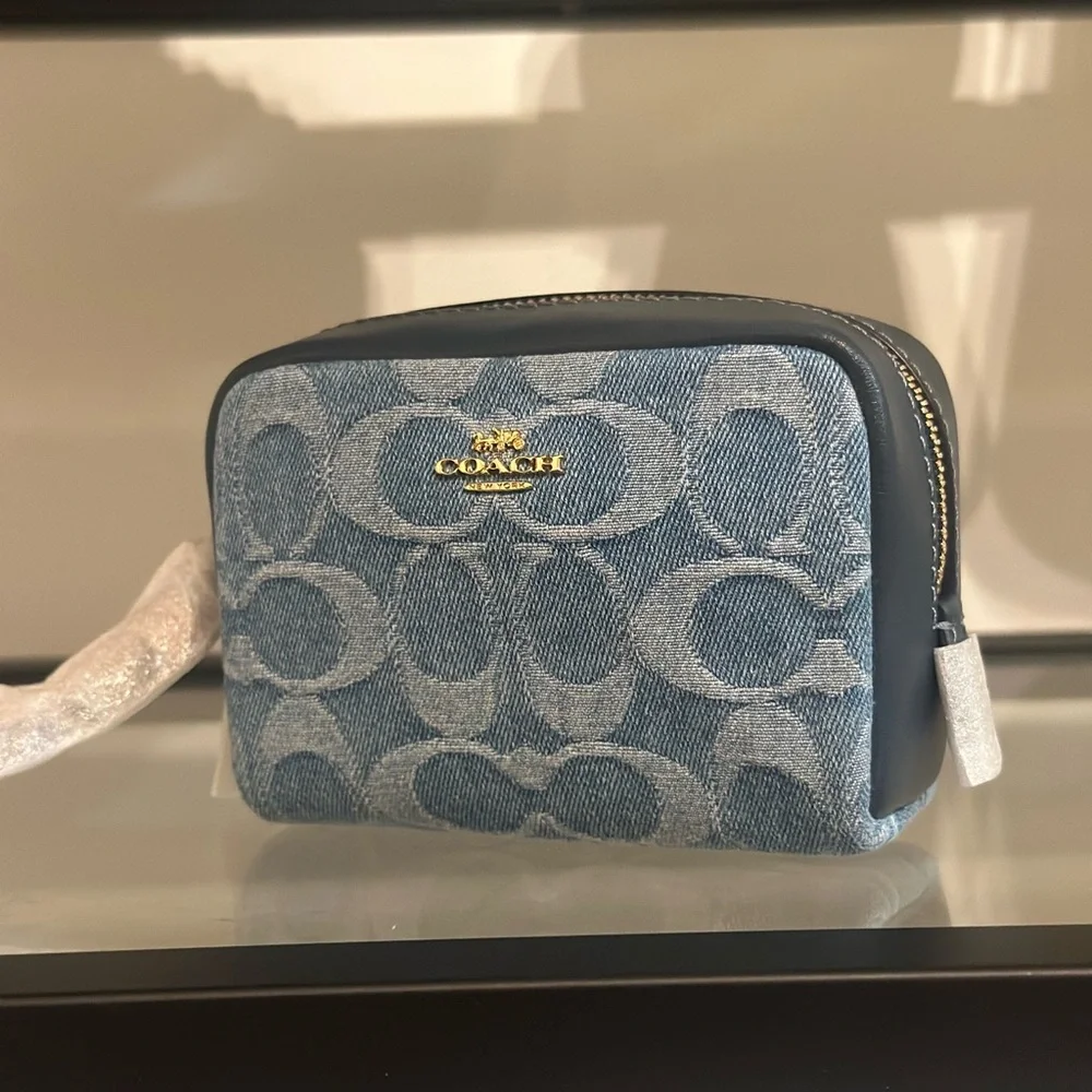 Coach Denim Pouch Wristlet - Picture 7 of 9